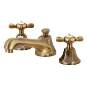 Widespread Bathroom Faucet, Essex, Two-Handle, 3-Hole, Vintage Brass