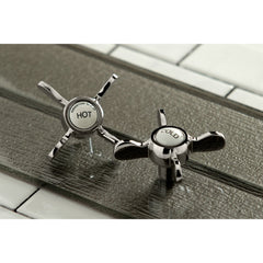 Widespread Bathroom Faucet, Essex, Two-Handle with Brass Pop-Up in Polished Nickel