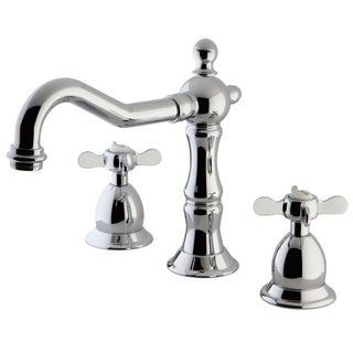 Widespread Bathroom Faucet, Essex, Two-Handle with Brass Pop-Up in Polished Chrome