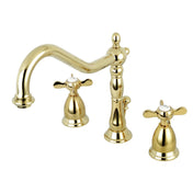 Widespread Bathroom Faucet, Essex, Two-Handle with Brass Pop-Up in Polished Brass