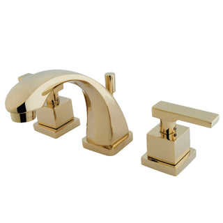 Widespread Bathroom Faucet, Executive, Two-Handle, 3-Hole, Brass, Polished Brass