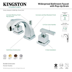 Widespread Bathroom Faucet, Executive, Two-Handle, 3-Hole, Brass, Polished Brass