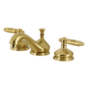 Widespread Bathroom Faucet, Georgian, Two Handles in Brushed Brass