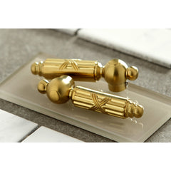 Widespread Bathroom Faucet, Georgian, Two Handles in Brushed Brass