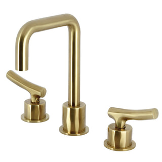 Widespread Bathroom Faucet, Hallerbos, Two-Handle in Brushed Brass