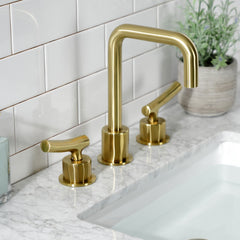 Widespread Bathroom Faucet, Hallerbos, Two-Handle in Brushed Brass