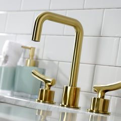 Widespread Bathroom Faucet, Hallerbos, Two-Handle in Brushed Brass