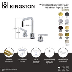 Widespread Bathroom Faucet, Hallerbos, Two-Handle in Brushed Brass