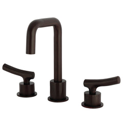 Widespread Bathroom Faucet, Hallerbos, Two-Handle with Push Pop-Up Drain in Deep Wood