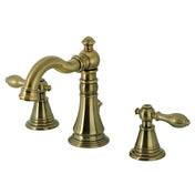 Widespread Bathroom Faucet, Heirloom, Two-Handle in Antique Brass