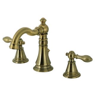 Widespread Bathroom Faucet, Heirloom, Two-Handle in Antique Brass