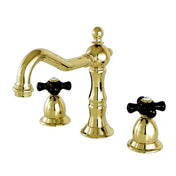 Widespread Bathroom Faucet, Heirloom, Two-Handle in Polished Brass