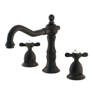 Widespread Bathroom Faucet, Heirloom, Two-Handle with Brass Pop-Up in Oil Rubbed Bronze