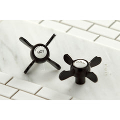 Widespread Bathroom Faucet, Heirloom, Two-Handle with Brass Pop-Up in Oil Rubbed Bronze