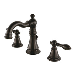 Widespread Bathroom Faucet, Heirloom, Two-Handle with Pop-Up Drain in Oil Rubbed Bronze