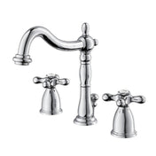 Widespread Bathroom Faucet, Heritage, Two-Handle 3-Hole in Polished Chrome