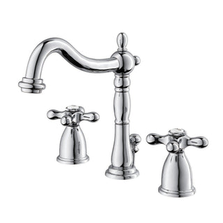 Widespread Bathroom Faucet, Heritage, Two-Handle 3-Hole in Polished Chrome