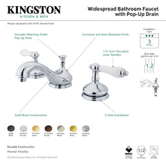Widespread Bathroom Faucet, Heritage, Two-Handle in Matte Black