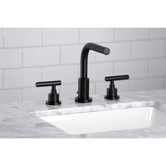 Widespread Bathroom Faucet, Manhattan, Two-Handle in Matte Black