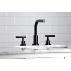 Widespread Bathroom Faucet, Manhattan, Two-Handle in Matte Black