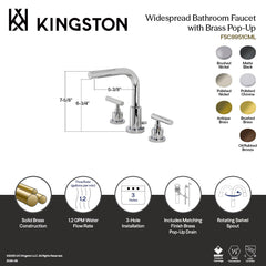 Widespread Bathroom Faucet, Manhattan, Two-Handle with Brass Pop-Up in Antique Brass