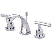 Widespread Bathroom Faucet, Manhattan, Two-Handle with Brass Pop-Up in Polished Chrome