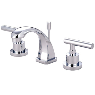 Widespread Bathroom Faucet, Manhattan, Two-Handle with Brass Pop-Up in Polished Chrome