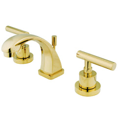 Widespread Bathroom Faucet, Manhattan, Two-Handle with Brass Pop-Up in Polished Brass