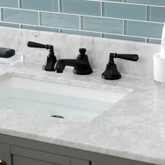Widespread Bathroom Faucet, Metropolitan, Two-Handle, 3-Hole, Brass, Matte Black