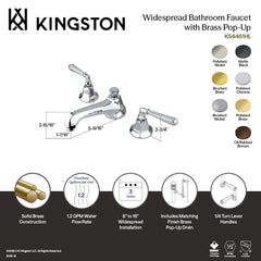 Widespread Bathroom Faucet, Metropolitan, Two-Handle, 3-Hole, Brass, Matte Black