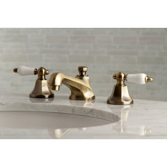 Widespread Bathroom Faucet, Metropolitan, Two-Handle, Brass Pop-Up, Antique Brass