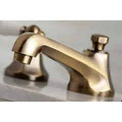 Widespread Bathroom Faucet, Metropolitan, Two-Handle, Brass Pop-Up, Antique Brass