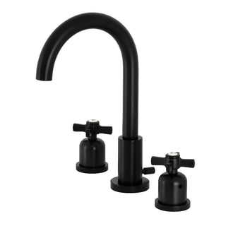 Widespread Bathroom Faucet, Millennium, Two-Handle, 3-Hole, Brass, Matte Black