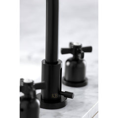 Widespread Bathroom Faucet, Millennium, Two-Handle, 3-Hole, Brass, Matte Black