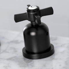 Widespread Bathroom Faucet, Millennium, Two-Handle, 3-Hole, Brass, Matte Black