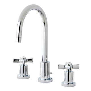 Widespread Bathroom Faucet, Millennium, Two-Handle with Brass Pop-Up in Polished Chrome
