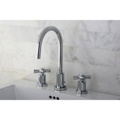 Widespread Bathroom Faucet, Millennium, Two-Handle with Brass Pop-Up in Polished Chrome