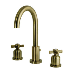 Widespread Bathroom Faucet, Millennium, Two-Handle with Brass Pop-Up in Antique Brass