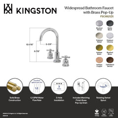 Widespread Bathroom Faucet, Millennium, Two-Handle with Brass Pop-Up in Antique Brass