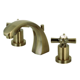 Widespread Bathroom Faucet, Millennium, Two-Handle with Brass Pop-Up in Antique Brass