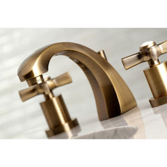 Widespread Bathroom Faucet, Millennium, Two-Handle with Brass Pop-Up in Antique Brass