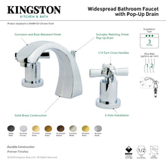 Widespread Bathroom Faucet, Millennium, Two-Handle with Brass Pop-Up in Antique Brass