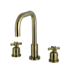 Widespread Bathroom Faucet, Millennium, with Brass Pop-Up in Antique Brass