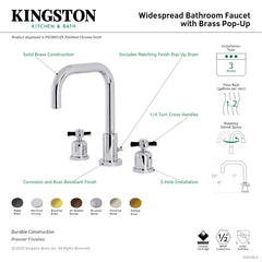 Widespread Bathroom Faucet, Millennium, with Brass Pop-Up in Antique Brass