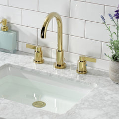 Widespread Bathroom Faucet, NuvoFusion, Two-Handle in Polished Brass