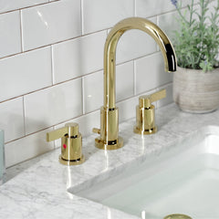 Widespread Bathroom Faucet, NuvoFusion, Two-Handle in Polished Brass