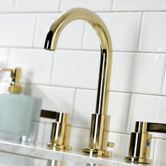 Widespread Bathroom Faucet, NuvoFusion, Two-Handle in Polished Brass