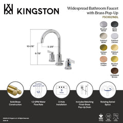 Widespread Bathroom Faucet, NuvoFusion, Two-Handle in Polished Brass