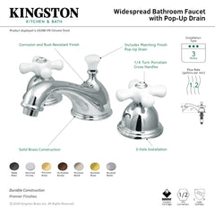 Widespread Bathroom Faucet, Restoration, Two-Handle 3-Hole in Brushed Brass