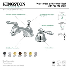 Widespread Bathroom Faucet, Restoration, Two-Handle in Brushed Nickel